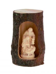 Produktbild zu: Holzkrippe im Baumstamm, 7 cm