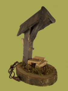 Produktbild zu: Feuerstelle mit Dach, elektr. beleuchtet, 16 x 9 cm